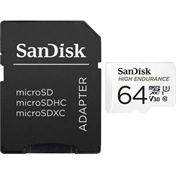 SANDISK microSDXC High Endurance 64GB 100MB/s C10 U3 V30 UHS-I +Adapt.