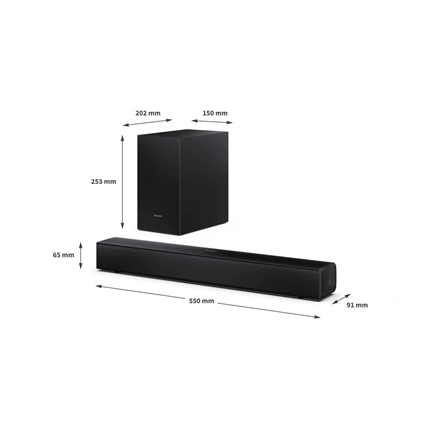 SHARP HT-SBW121 2.1 hangprojektor vezeték nélküli mélynyomóval fekete