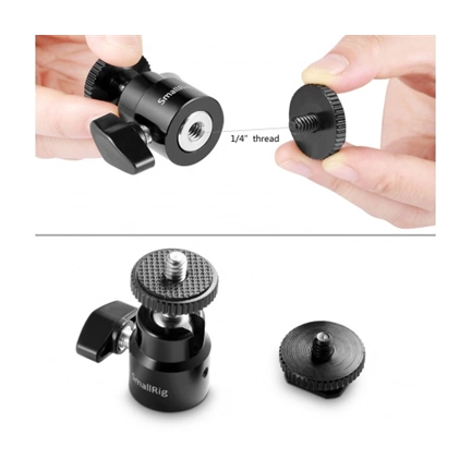 SMALLRIG 1/4" Camera Hot shoe Mount with Additional 1/4" Screw (2pcs Pack)2059