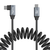 SMALLRIG 4792 USB-C STRAIGHT TO USB-C ANGLED COILED DATA CABLE
