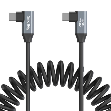 SMALLRIG 4793 USB-C ANGLED TO USB-C ANGLED COILED DATA CABLE