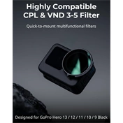 SMALLRIG 4942 CPL & VND 3-5 FILTER FOR GOPRO HERO 13 / 12 / 11 / 10  BLACK