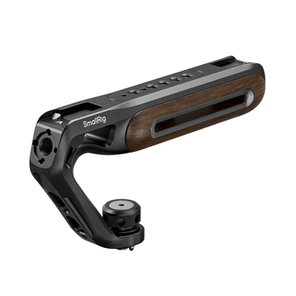 SMALLRIG 5252 WOODEN TOP HANDLE WITH 1/4"-20 AND ARRI 3/8"-16 LOCATING SCREW