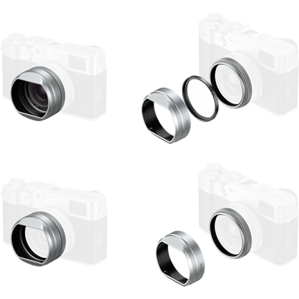 SMALLRIG 5851 UV FILTER WITH LENS HOOD KIT FOR FUJIFILM X100VI / X100V (SILVER)