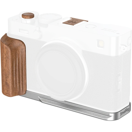 SMALLRIG 5984 L-SHAPED MOUNT PLATE WITH WOODEN HANDLE FOR FUJIFILM X-E5 (ROSEWOOD, SILVER)