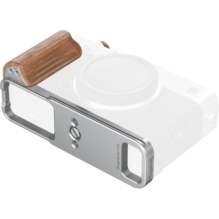 SMALLRIG 5984 L-SHAPED MOUNT PLATE WITH WOODEN HANDLE FOR FUJIFILM X-E5 (ROSEWOOD, SILVER)