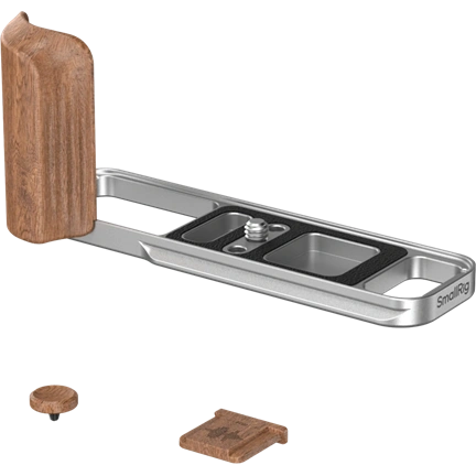 SMALLRIG 5984 L-SHAPED MOUNT PLATE WITH WOODEN HANDLE FOR FUJIFILM X-E5 (ROSEWOOD, SILVER)