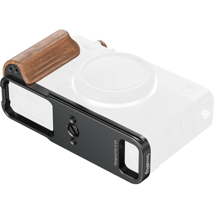 SMALLRIG 5985 L-SHAPED MOUNT PLATE WITH WOODEN HANDLE FOR FUJIFILM X-E5 (ROSEWOOD, BLACK)