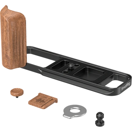 SMALLRIG 5985 L-SHAPED MOUNT PLATE WITH WOODEN HANDLE FOR FUJIFILM X-E5 (ROSEWOOD, BLACK)