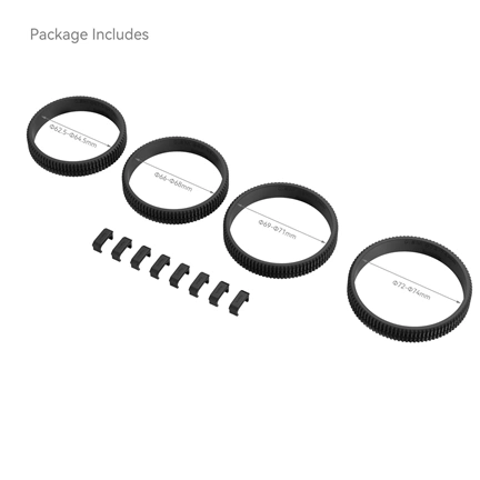 SMALLRIG 62.5-64.5mm / 66-68mm / 69-71mm / 72-74mm Seamless Focus Gear Ring Kit 4186 SMALLRIG 62.5-64.5mm / 66-68mm / 69-71mm / 72-74mm Seamless Focus Gear Ring Kit 4186