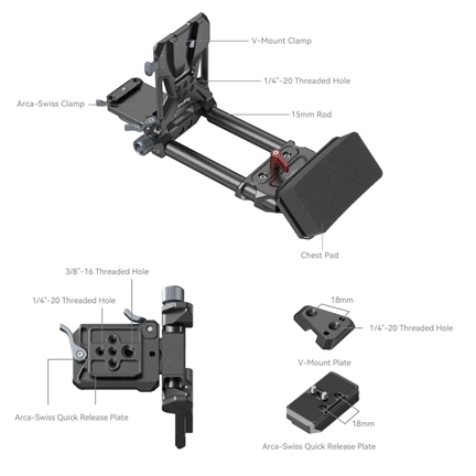 SMALLRIG Advanced Compact V-Mount Battery Mounting System 4063