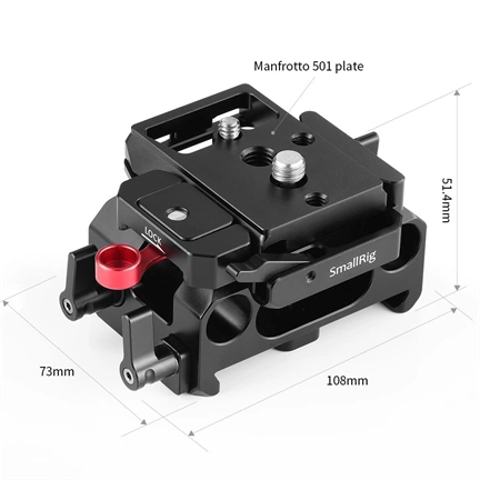 SMALLRIG Baseplate for Blackmagic Design Pocket Cinema Camera 4K & 6K (Manfrotto 501PL Compatible) DBM2266 SMALLRIG Baseplate for Blackmagic Design Pocket Cinema Camera 4K & 6K (Manfrotto 501PL Compatible) DBM2266