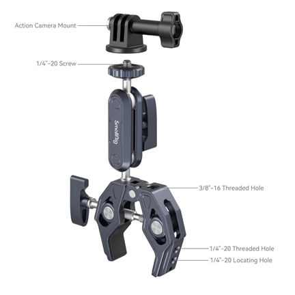 SMALLRIG Crab-Shaped Clamp with Ballhead Magic Arm