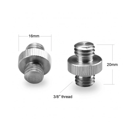 SMALLRIG Double Head Stud 2pcs pack with 3/8" to 3/8" thread 1065