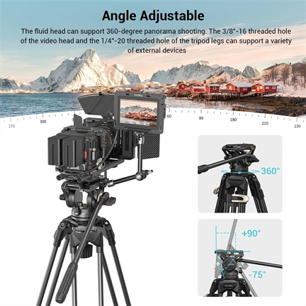 SMALLRIG Heavy-Duty Fluid Head Tripod AD-01 3751