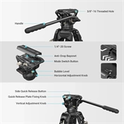 SMALLRIG Heavy-Duty Fluid Head Tripod AD-01 3751