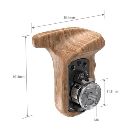 SMALLRIG Left Side Wooden Grip with Arri Rosette 1891B