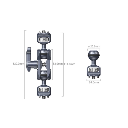 SMALLRIG Magic Arm with Dual Ball Heads (1/4”-20 Screws)