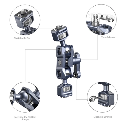 SMALLRIG Magic Arm with Dual Ball Heads (1/4”-20 Screws)