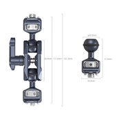 SMALLRIG Magic Arm with Dual Ball Heads (1/4”-20 Screws and ARRI locating Screw)