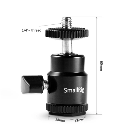 SMALLRIG New 1/4" Camera Hot shoe mount w/ additional 1/4" screw 761