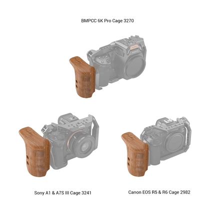 SMALLRIG Quick Release Wooden Grip for Z CAM E2 Series Cameras HTS2457