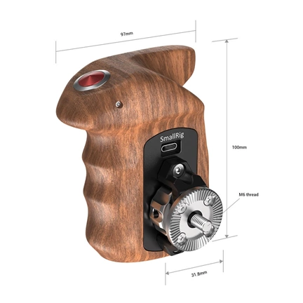 SMALLRIG Right Side Wooden Hand Grip with Record Start/Stop Remote Trigger for Sony Mirrorless Cameras HSR2511 SMALLRIG Right Side Wooden Hand Grip with Record Start/Stop Remote Trigger for Sony Mirrorless Cameras HSR2511