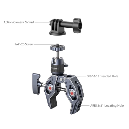 SMALLRIG Super Clamp Camera Mount Clamp with 360° Ballhead 4102