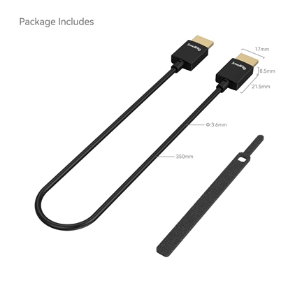 SMALLRIG Ultra Slim 4K HDMI Cable 35cm 2956B