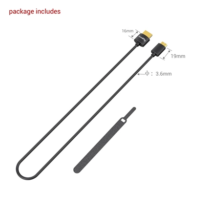 SMALLRIG Ultra Slim 4K HDMI Cable (C to A) 55cm 3041