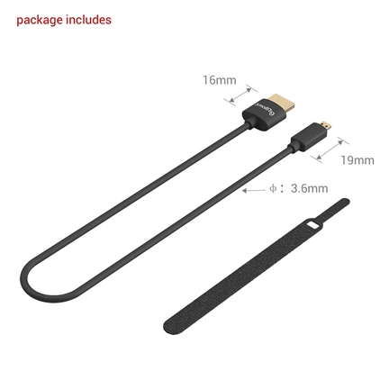 SMALLRIG Ultra Slim 4K HDMI Cable (D to A) 35cm 3042