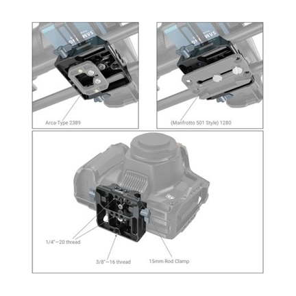 SMALLRIG Universal LWS Baseplate with Dual 15mm Rod Clamp 3357