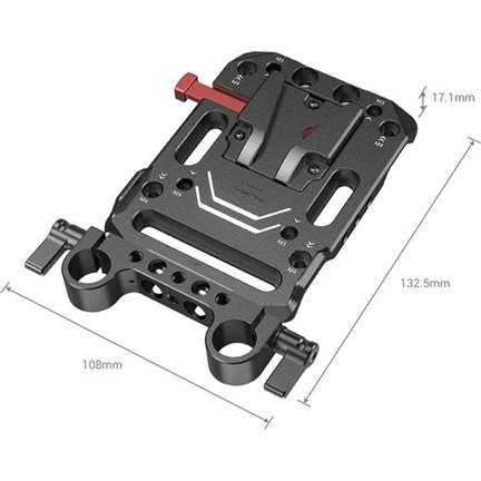 SMALLRIG V Mount Battery Plate with Dual 15mm Rod Clamp 3016