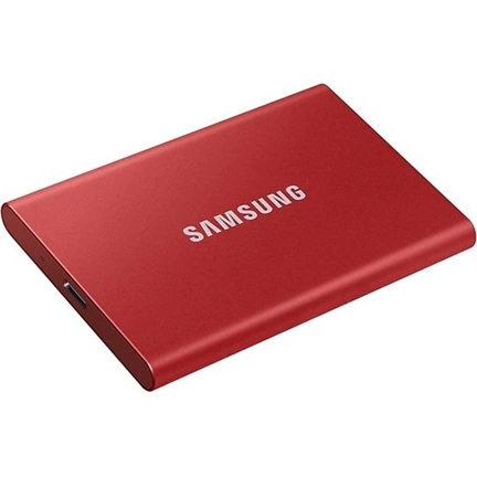 Samsung 500GB USB 3.2 (MU-PC500R/WW) piros ujjlenyomatolvasós T7 Touch külső SSD