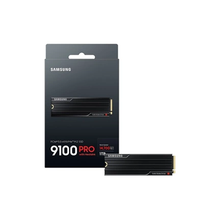 Samsung 9100 Pro SSD hűtőbordával PCIe 5.0 NVMe M.2 14700/13300MB/s 1TB