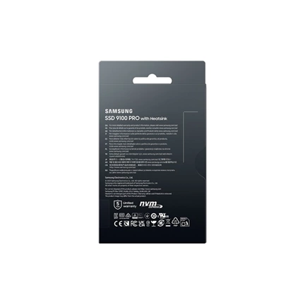 Samsung 9100 Pro SSD hűtőbordával PCIe 5.0 NVMe M.2 14700/13400MB/s 2TB
