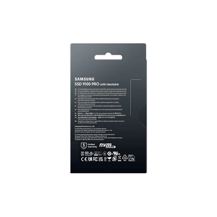 Samsung 9100 Pro SSD hűtőbordával PCIe 5.0 NVMe M.2 14800/13400MB/s 4TB