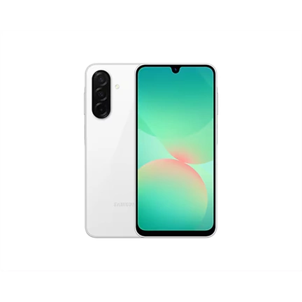 Samsung Galaxy A26 5G okostelefon - 6,7" FHD+ Super AMOLED kijelző, 50MP kamera, 6GB, 128GB, fehér
