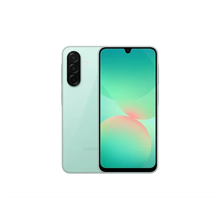 Samsung Galaxy A26 5G okostelefon - 6,7" FHD+ Super AMOLED kijelző, 50MP kamera, 6GB, 128GB, menta Samsung Galaxy A26 5G okostelefon - 6,7" FHD+ Super AMOLED kijelző, 50MP kamera, 6GB, 128GB, menta