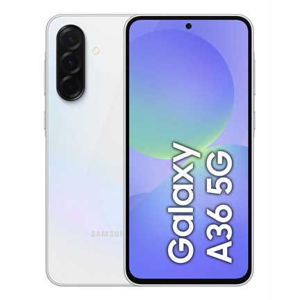 Samsung Galaxy A36 5G okostelefon - 6,7" FHD+ Super AMOLED kijelző, 50MP kamera, 6GB, 128GB, fehér