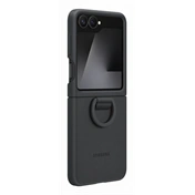 Samsung Galaxy Z Flip7 FE, Z Flip6 szilikontok gyűrűvel, fekete