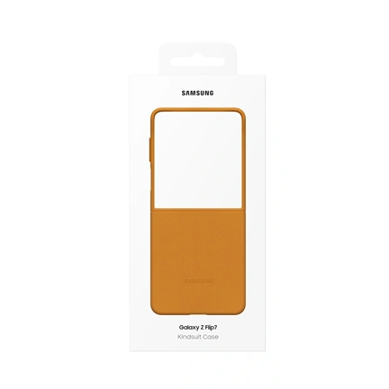 Samsung Galaxy Z Flip7 vegán bőrtok, tevebarna