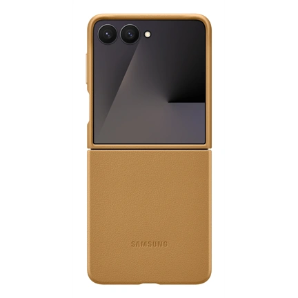 Samsung Galaxy Z Flip7 vegán bőrtok, tevebarna