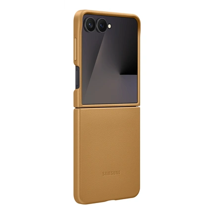 Samsung Galaxy Z Flip7 vegán bőrtok, tevebarna