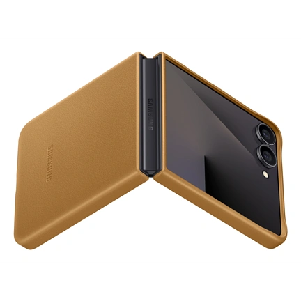 Samsung Galaxy Z Flip7 vegán bőrtok, tevebarna