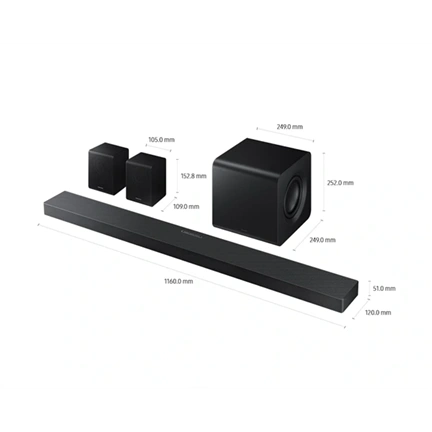 Samsung HW-QS750F hangprojektor - 5.1.2 csatornás, Q szériás, mélynyomóval és hátsó hangszórókkal (2025)