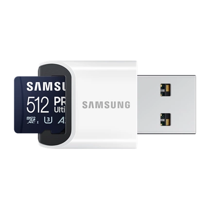 Samsung MicroSD kártya - 512GB MB-MY512SB/WW (PRO Ultimate kártyaolvasóval, Class10, R200/W130, 512GB)