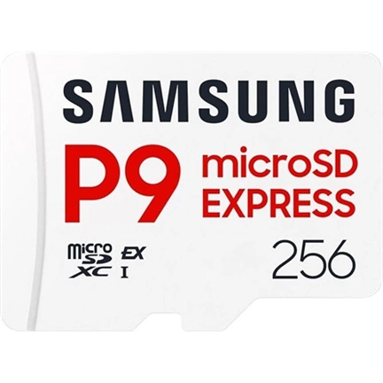Samsung P9 microSD Express memóriakártya -  UHS-I, U3, V30, A1, R800MB/s, 256GB