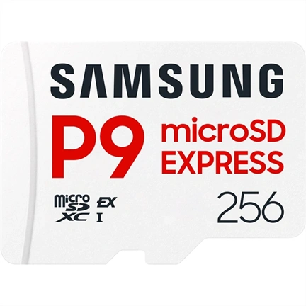 Samsung P9 microSD Express memóriakártya - UHS-I, U3, V30, A1, R800MB/s, 256GB