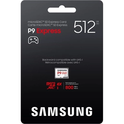 Samsung P9 microSD Express memóriakártya -  UHS-I, U3, V30, A1, R800MB/s, 512GB
